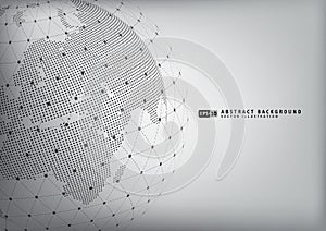 Abstract earth globe with wireframe sphare