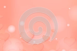 Abstract orange hearts background copy space