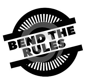 Print bend the rules stamp on white