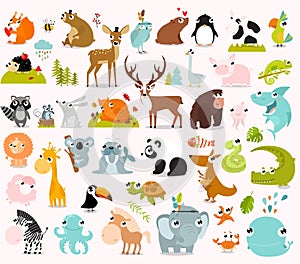 Print. Big vector set of animals.