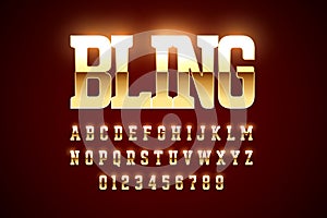 Bling style gold font design photo