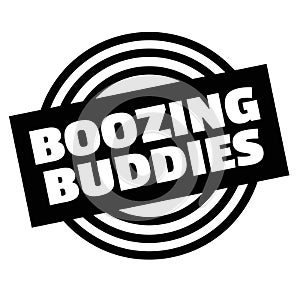 Print boozing buddies stamp on white