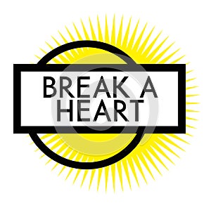 Print break a heart stamp on white