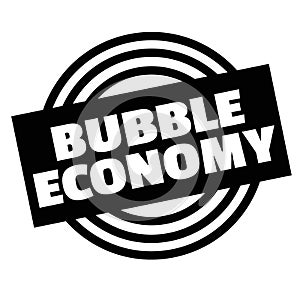 Print bubble economy stamp on white