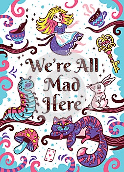 Print with characters from Alice in wonderland