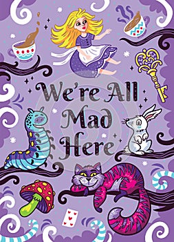 Print with characters from Alice in wonderland