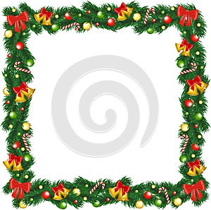 Print Christmas garland frame