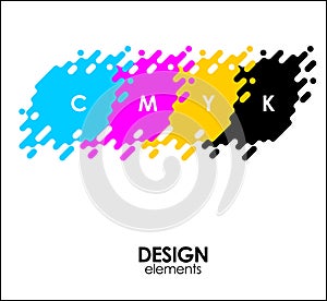 Print CMYK halftone dots design abstract elements