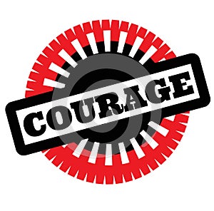 Print courage stamp on white