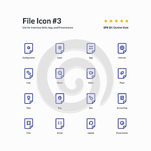 Create new file app icon set interface part 3 vector graphic design illustration for interface mobile web presentation
