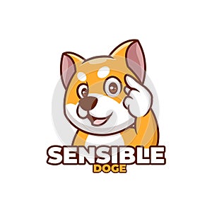 Sensible Doge Shiba Inu Dog Cute Logo photo