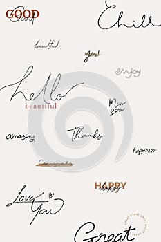 Cursive handwriting patterned background photo