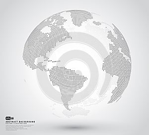 3D Abstract dotted globe