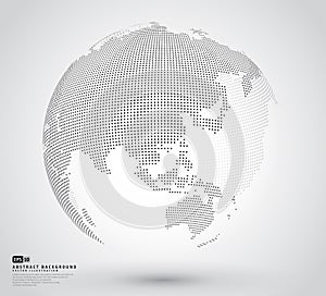 3D Abstract dotted globe