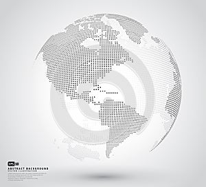 3D Abstract dotted globe