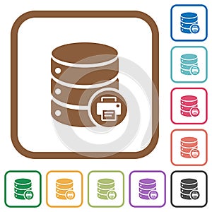 Print Database data simple icons