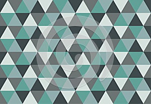 Elegant triangular seamless pattern.Low poly geometric background. Green and gray colors.