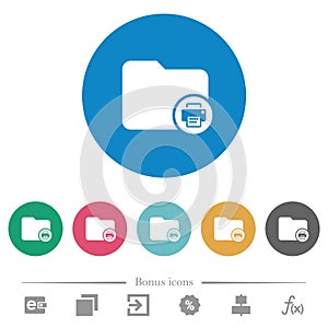 Print directory information flat round icons