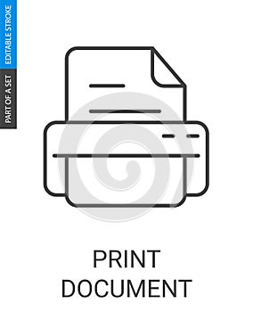 Print document icon for document management system interface design
