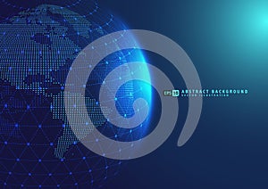 Earth space globe planet with blue rays