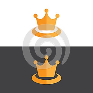 Elegant crown logo in gold oval vector image