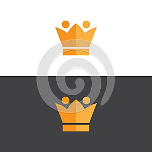 Elegant crown logo in gold vector image