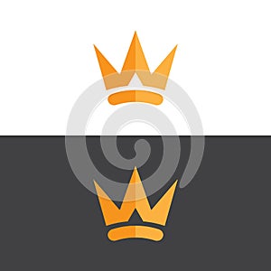 Elegant crown logo in gold vector image