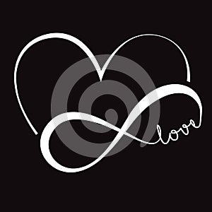 Print Elegant, heart, infinity, symbol, vector illustration love art