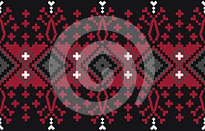 Embroidered cross-stitch pattern. Palestinian national seamless ornament Print photo