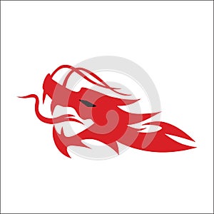 Red dragon emblem illustration