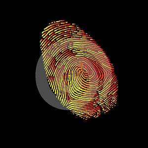 Print finger fingerprint vector crime identity thumb thumbprint unique security