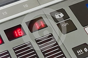 Print fountain key control unit extreme close-up