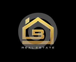 Golden B House Logo Icon Design