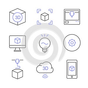 Print icon set