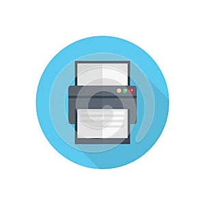 Print vector flat color icon