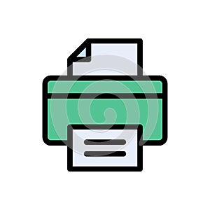 Print vector flat color icon