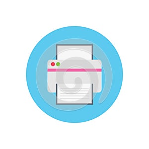Print  vector flat color icon