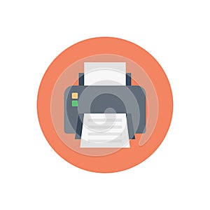 Print vector flat color icon