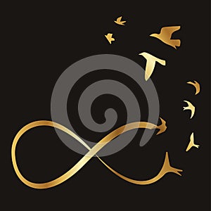 Print Infinity freedom symbol vector illustration