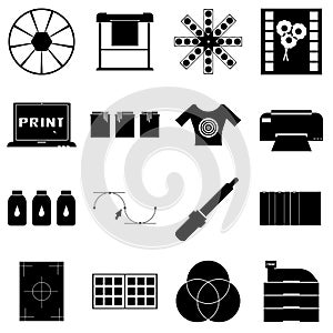 Print items icons set, simple style