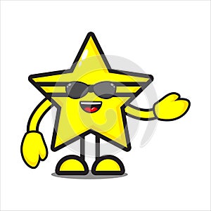 mascot star with glasses