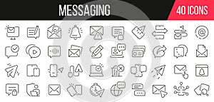 Messaging line icons collection. Set of simple icons. Vector illustration