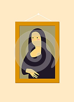 Print. The Mona Lisa in a very simple style