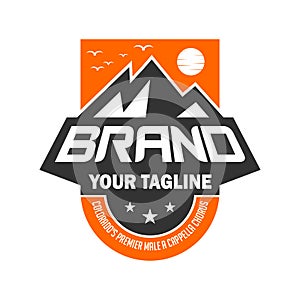 Mountain emblem logo your company