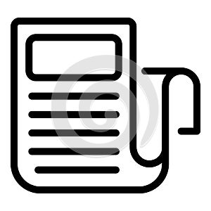 Print newspaper icon, outline style
