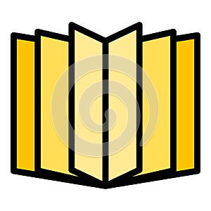 Print open booklet icon color outline vector