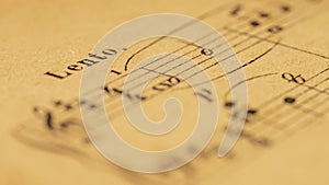 Sheet music with lento tempo mark photo