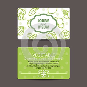 Print preview Business Card, fresh organic vegetables