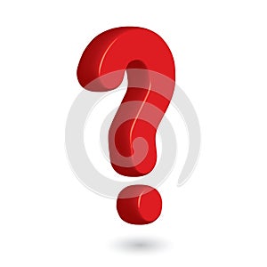 question mark red, 3d