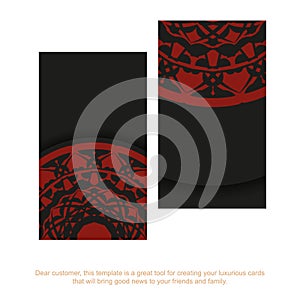 Print ready business card design with space for your text and vintage patterns. A set of business cards in black with